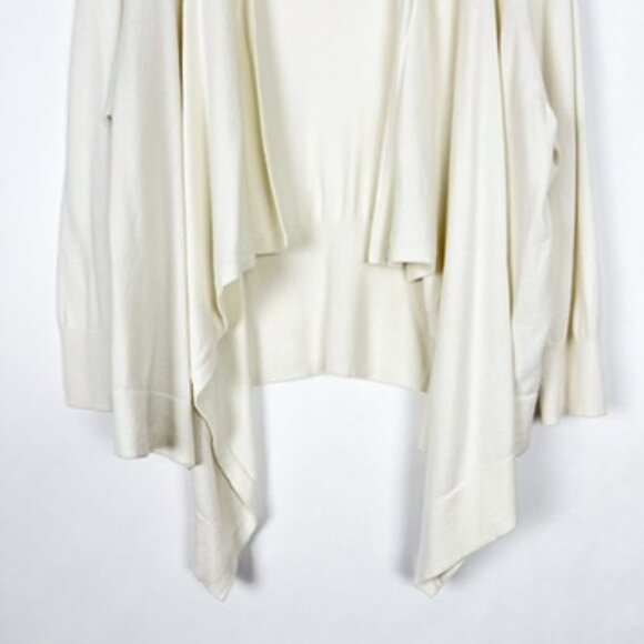 Michael Kors Sweater Womens 2X Ivory Open-Front Asymmetrical Waterfall Cardigan - Picture 3 of 11